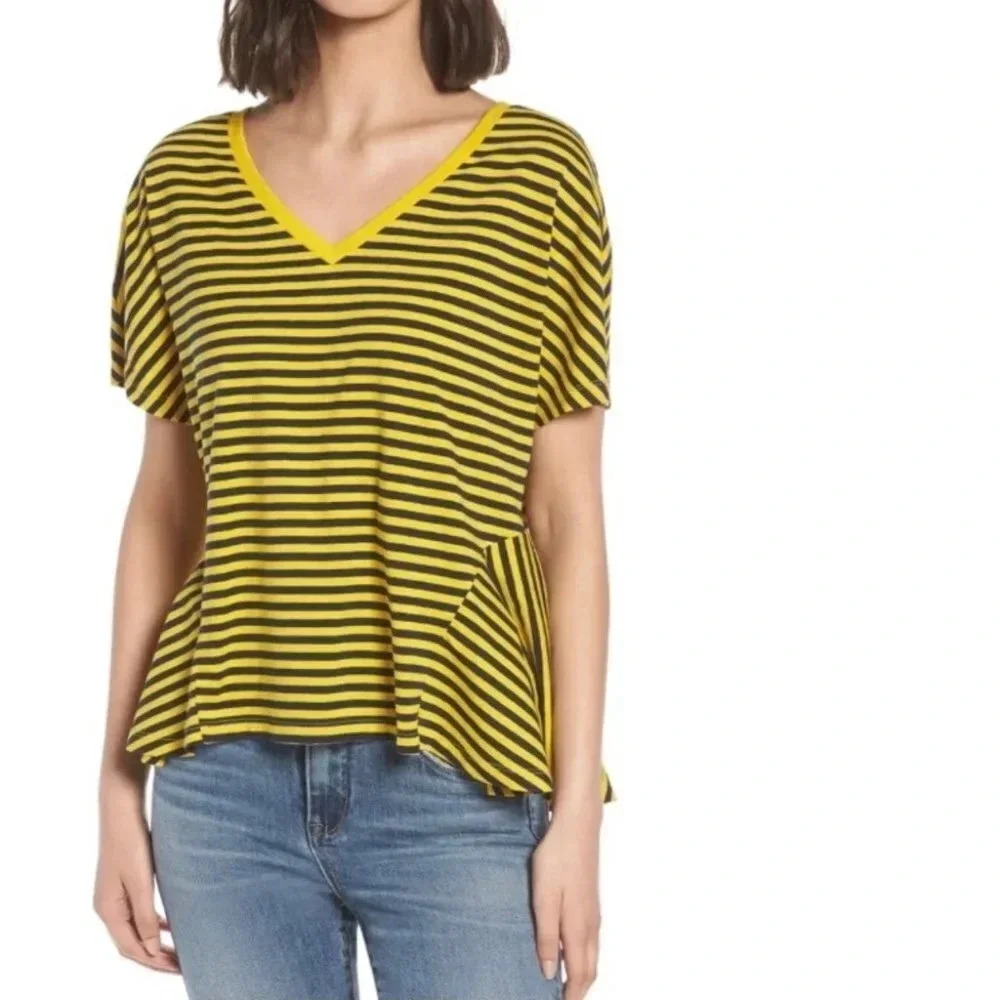 BP  Striped Sharkbite Hem Tee